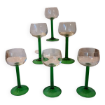 6 verres  pied vin blanc vintage