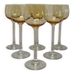 6 verres  vin ambrs en cristal