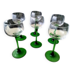 6 verres  vin blanc d'alsace dcor grav