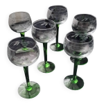 6 verres  vin blanc d'alsace dcor grav
