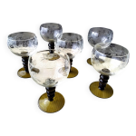 6 verres  vin blanc d'alsace  dcor grav de grappes de raisin