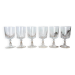 6 verres à vin blanc en cristal d'arques modèle louvre 6 verres à vin blanc en cristal d'arques modèle louvre