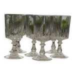6 verres à vin blanc en cristal d'arques modèle louvre 6 verres à vin blanc en cristal d'arques modèle louvre