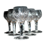 6 verres à vin blanc en cristal taillé baccarat modèle 9157, vers 1900 6 verres à vin blanc en cristal taillé baccarat modèle 9157, vers 1900
