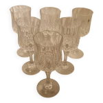 6 verres,  vin, cristal d'arques, longchamp 1980