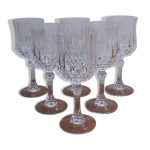 6 verres  vin en cristal d'arques modle longchamp