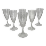 6 verres � vin en cristal lalique mod�le chinon design des ann�es 1960