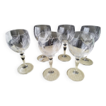 6 verres  vin en cristallin dcor meul