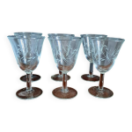 6 verres à vin feuillage luminarc années 60 neufs 6 verres à vin feuillage luminarc années 60 neufs