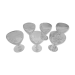 6 verres  vin gravs style bistro en verre souffl