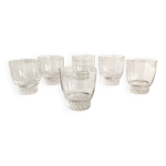 6 verres  vin rouge en cristal, annes 1950