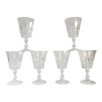 6 verres  vin rouge cristal d'arques modle tuileries