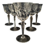 6 verres  vin rouge taills