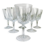 6 verres  vin rouge vintage cristal d'arques versailles n4