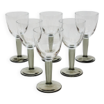6 verres  vin vintage bormioli rocco en cristal gris stri