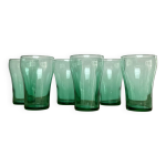 6 verres vintage verre meraude