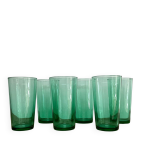 6 verres vintage vert meraude