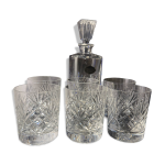 6 verres  whisky et 1 carafe en cristal