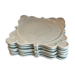 7 assiettes carrées en céramique bleu grises 7 assiettes carrées en céramique bleu grises