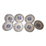 7 assiettes creuses en faence digoin sarreguemines