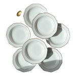 7 assiettes creuses en porcelaine winterling marktleuthen bavaria blanches dores