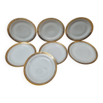 7 assiettes limoges dor  l'or fin