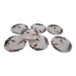 7 assiettes plates en faence moulin des loups & hamage modle bagatelle diam 23, 5 cm
