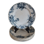7 assiettes plates en terre de fer st amand modèle boule de neige 7 assiettes plates en terre de fer st amand modèle boule de neige