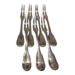 7 fourchettes � escargots m�tal argent� orf�vre christofle vendome
