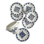 7 pices de dinette ancienne en faence terre de fer