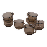 7 tasses  caf en verre fum