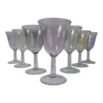 7 verres  pied apritif arlequin vintage