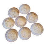 8 assiettes creuses artisanales en grs mouchet  19, 5 cm