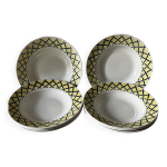 8 assiettes creuses - faience badonviller 8 assiettes creuses - faience badonviller