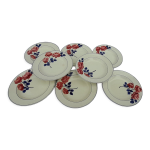8 assiettes creuses en faence h b c m creil montereau modle roses rouge diam 22 cm