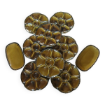 8 assiettes  huitres anciennes gien + 2 raviers