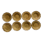 8 assiettes ocres jaunes - adp faience de provence