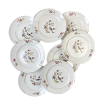 8 assiettes plates en porcelaine c�ranord motif oiseau de paradis mod�le  regence