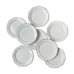 8 assiettes plates en porcelaine winterling marktleuthen bavaria blanches dores
