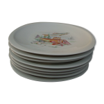 8 assiettes  poisson en porcelaine de sologne 23 x 23 cm