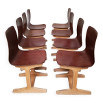 8 chaises d'�cole plywood