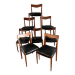 8 chaises salle � manger en teck scandinave