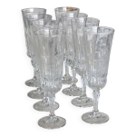 8 coupes  champagne vintage en verre press