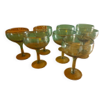 8 coupes en verre souffl de biot ( cocktail , coupe  fruits )