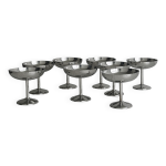 8 coupelles sur pied en inox style letang remy, fabrication fran�aise