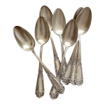 8 cuill�res � soupe en m�tal argent� sfam d�cor acanthe et monogramme