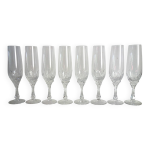 8 fltes  champagne en cristal cisel vintage