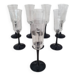 8 fltes  champagne octime octogonal pied noir