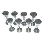 8 verres  pied en cristal fin  porto ou liqueur - baccarat / saint louis