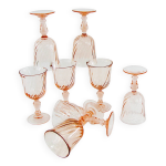 8 verres  pied rosaline luminarc arcoroc - vintage annes 80
